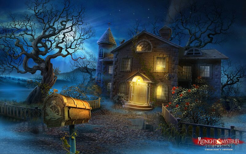 Haunted House at Night — Blue, Mysterious