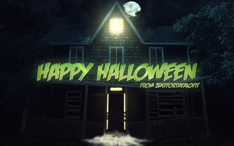 Haunted House at Night — Green, Spooky, Digital Art, Moon