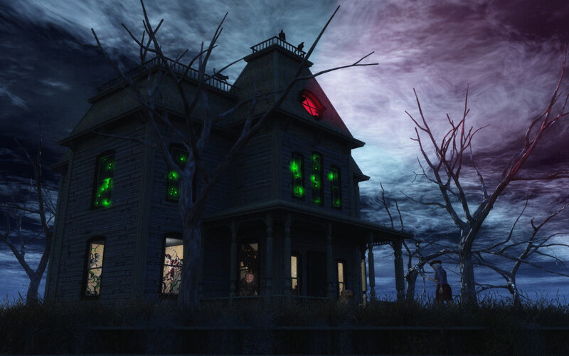 Haunted House at Night — Purple