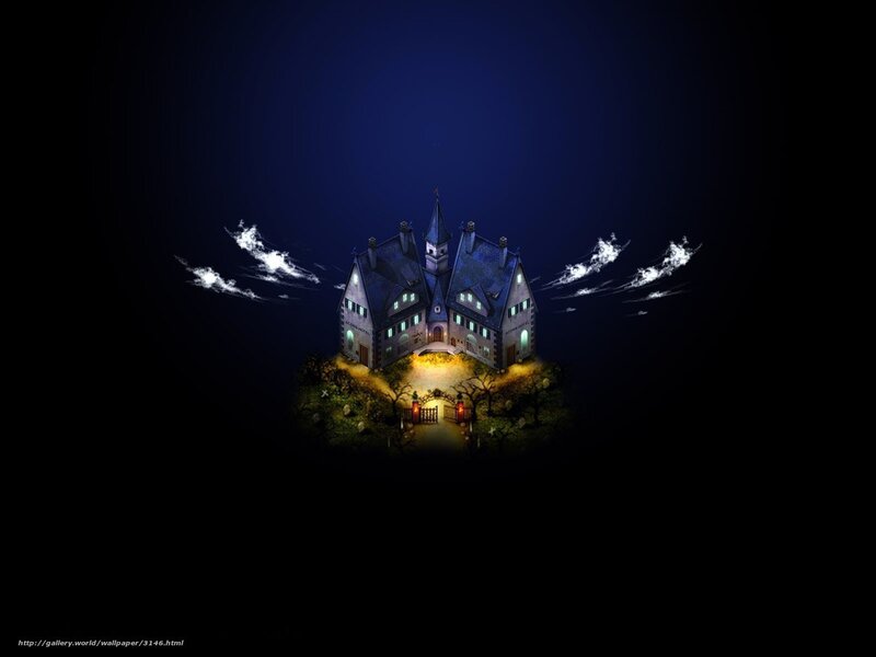 haunted house at night