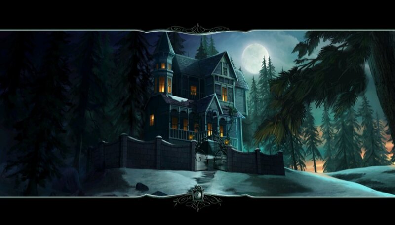Haunted House in Forest — Dark Blue