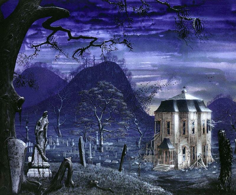 Haunted House in Graveyard