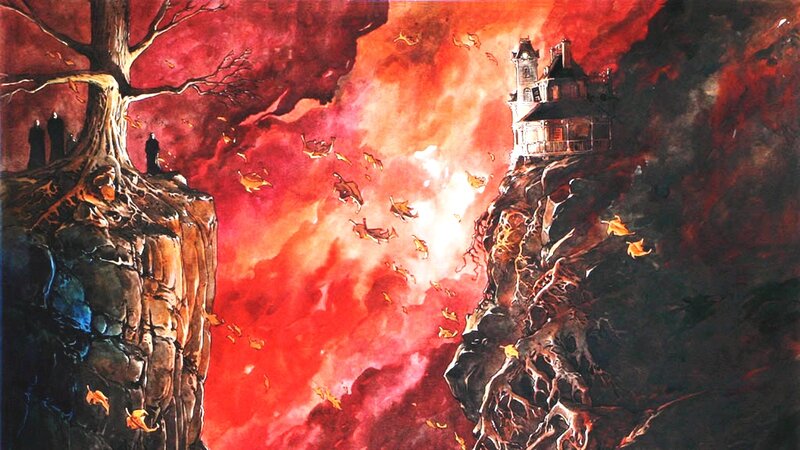 Haunted House on Cliff — Red