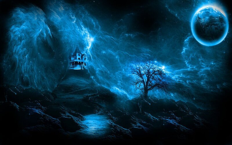 Haunted House on Hill — Blue, Dark