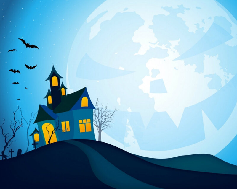 Haunted House on Hill — Blue, Spooky