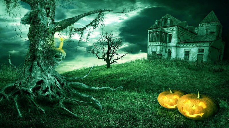 Haunted House on Hill — Green, Creepy