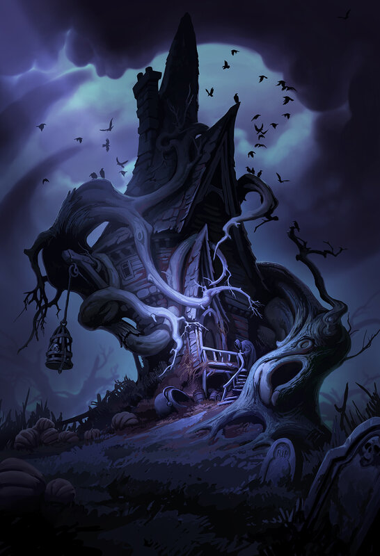 Haunted House on Hill — Purple, Dark