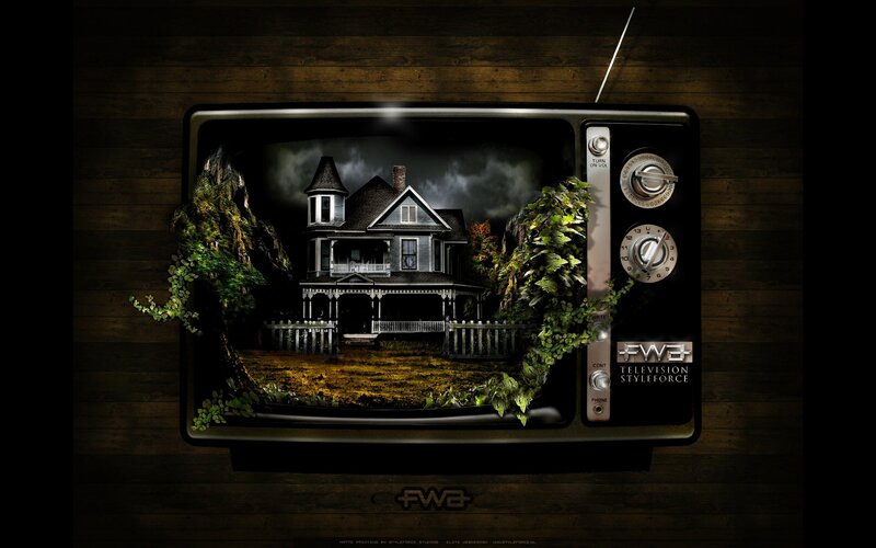 Haunted House on TV Screen