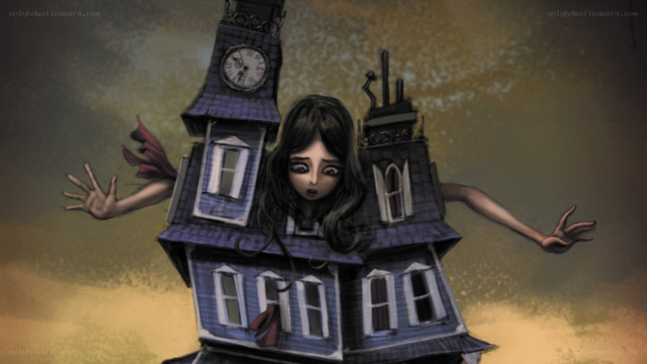haunted house with ghost girl