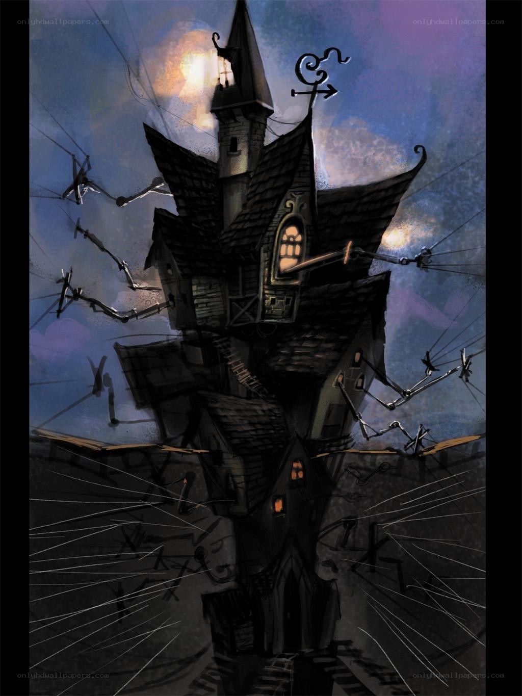 haunted house with mechanical arms
