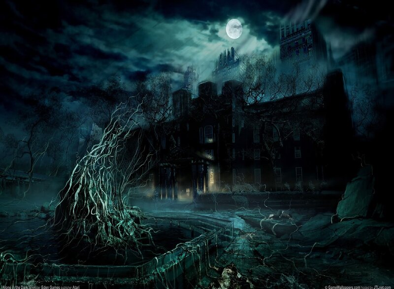 Haunted Mansion at Night — Dark Blue