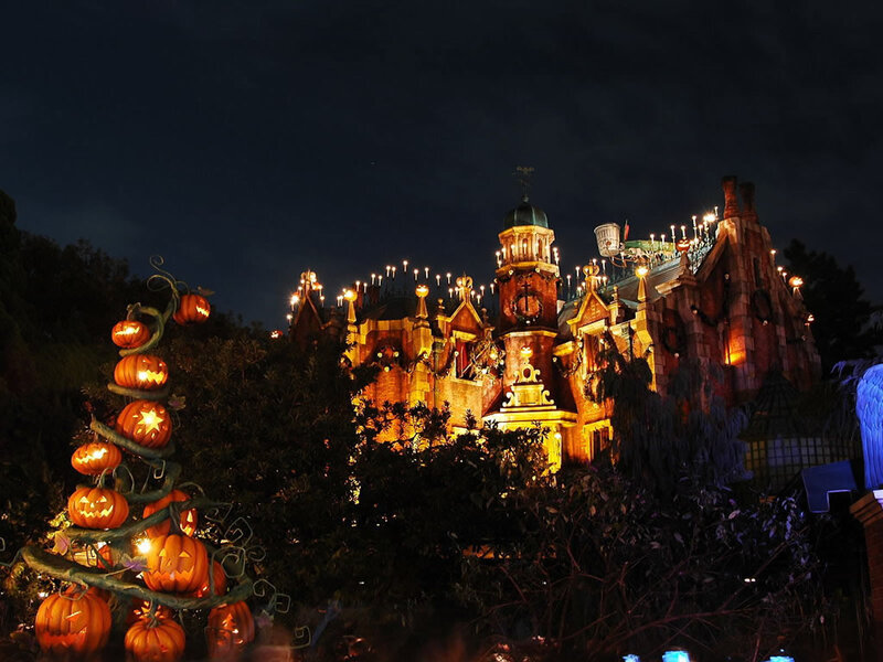 Haunted Mansion at Night — Orange