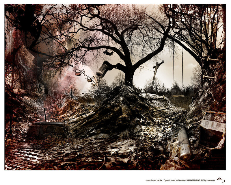 haunted nature collage