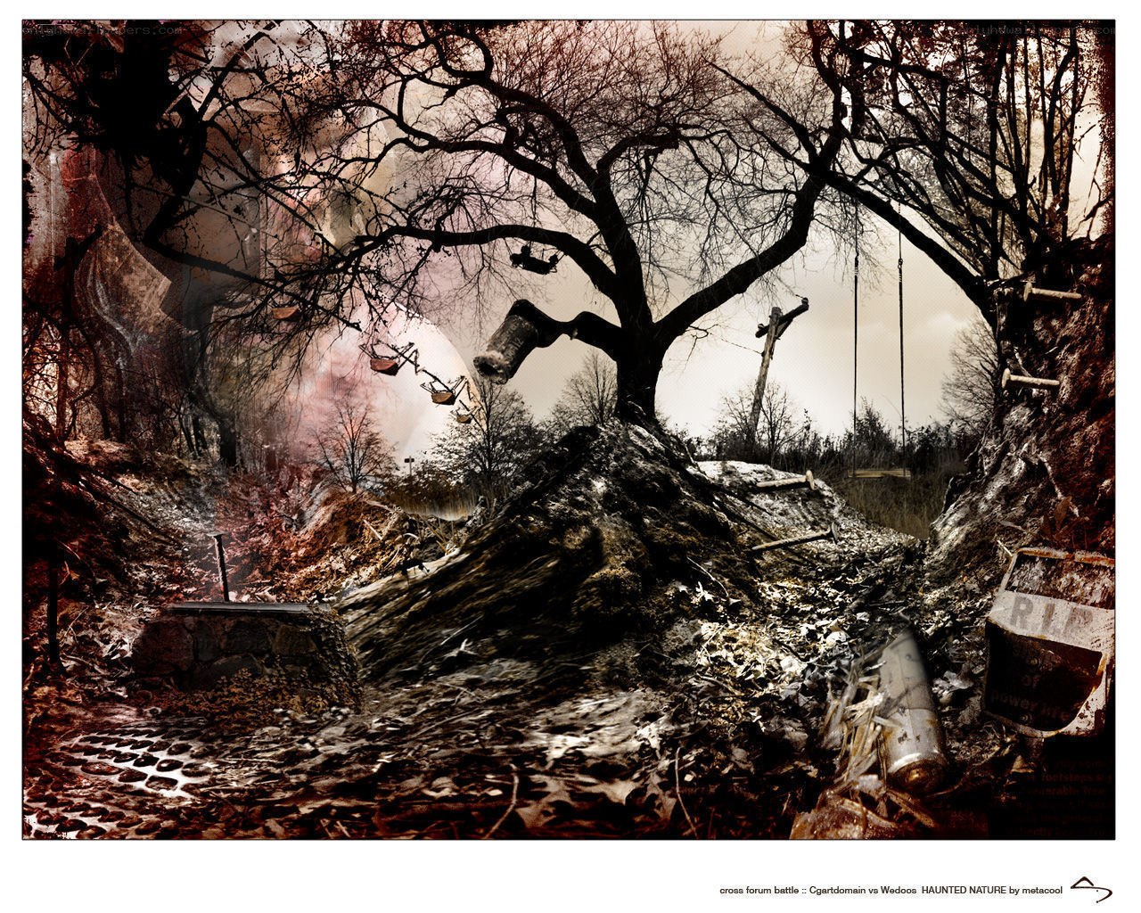 haunted nature collage