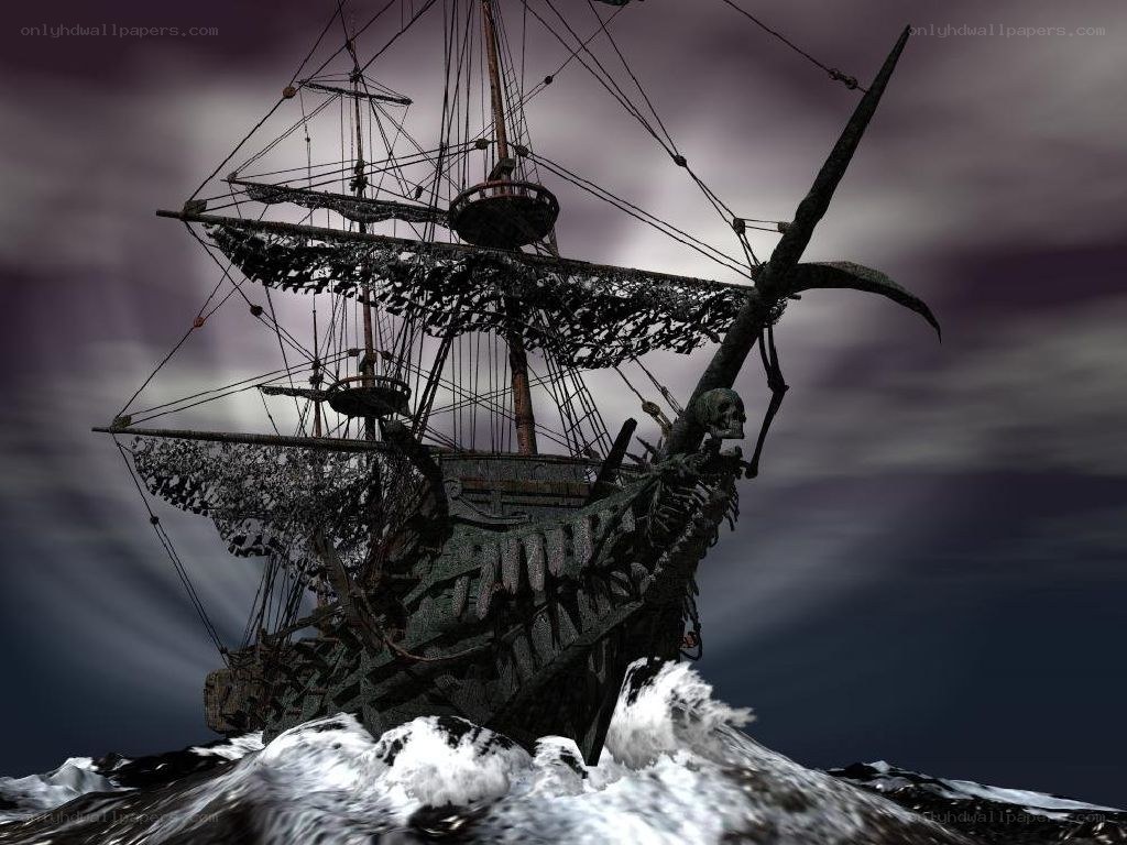 haunted pirate ship at sea