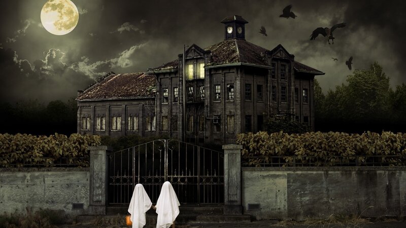 haunted school at night