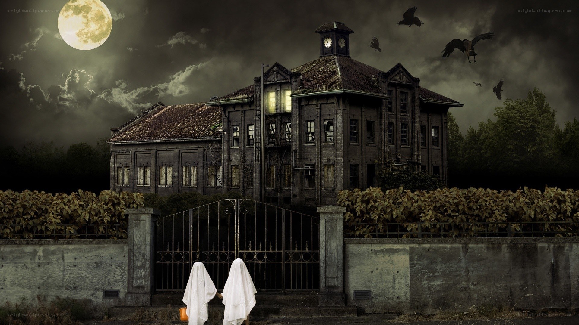 haunted school at night