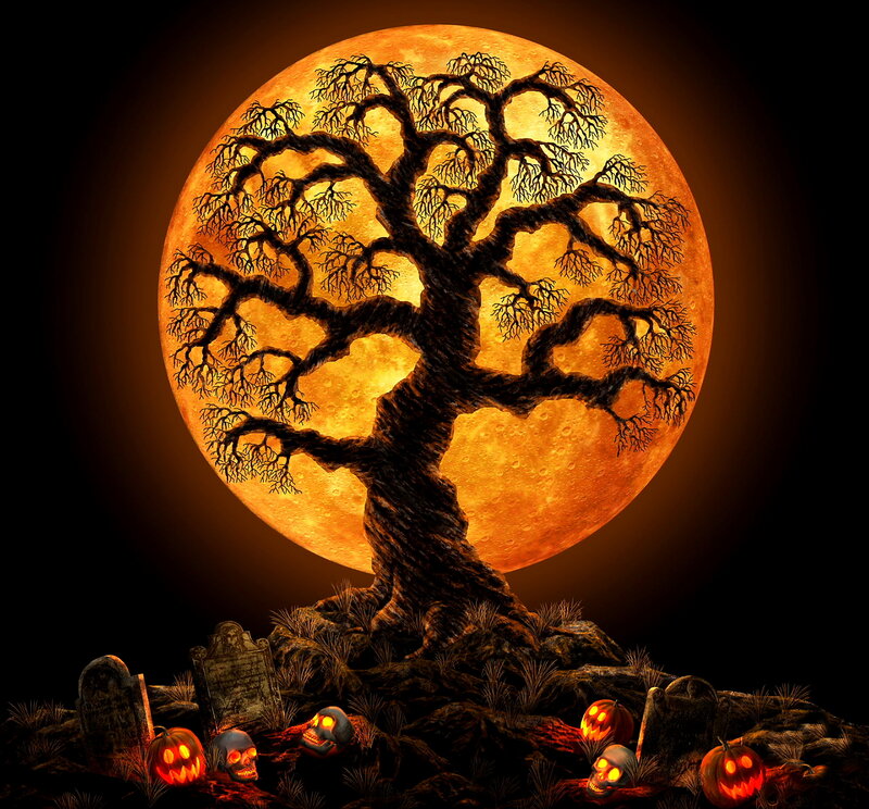 Haunted Tree in Graveyard