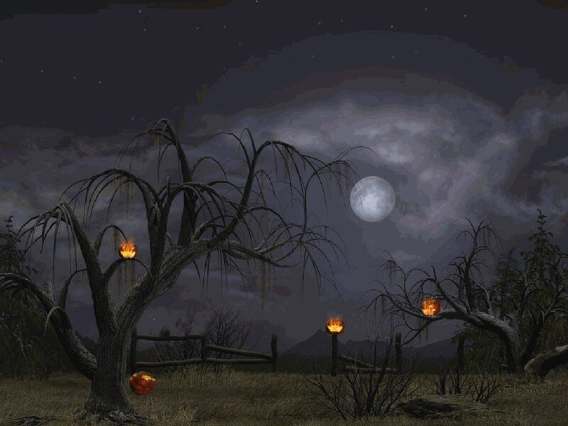 Haunted Tree with Pumpkins