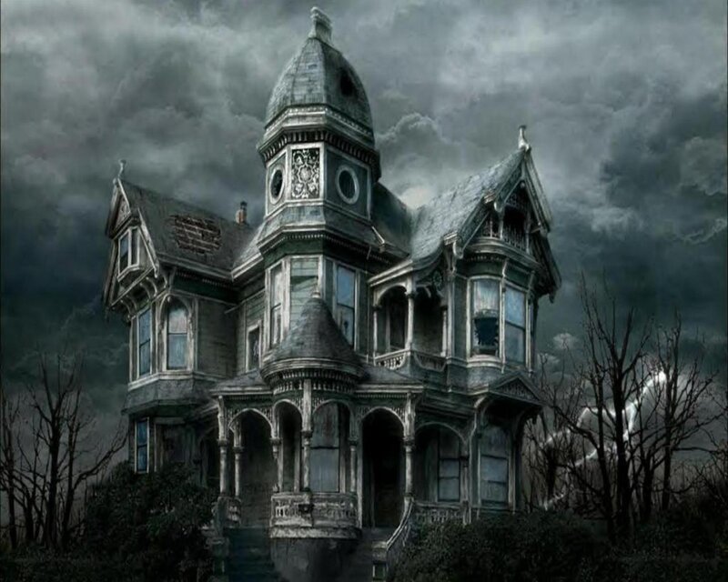 Haunted Victorian House — Gray, Dramatic