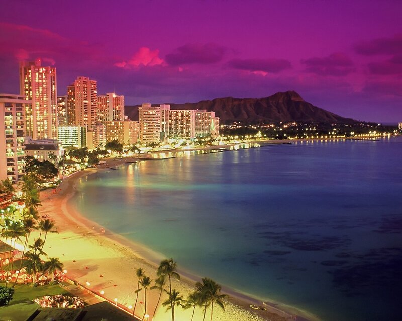 Hawaii Beach at Dusk — Purple