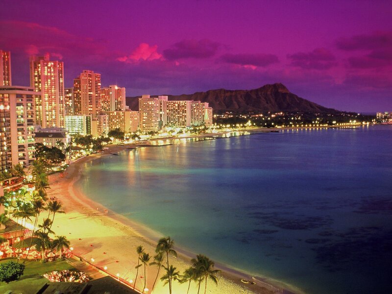 Hawaii beach at twilight