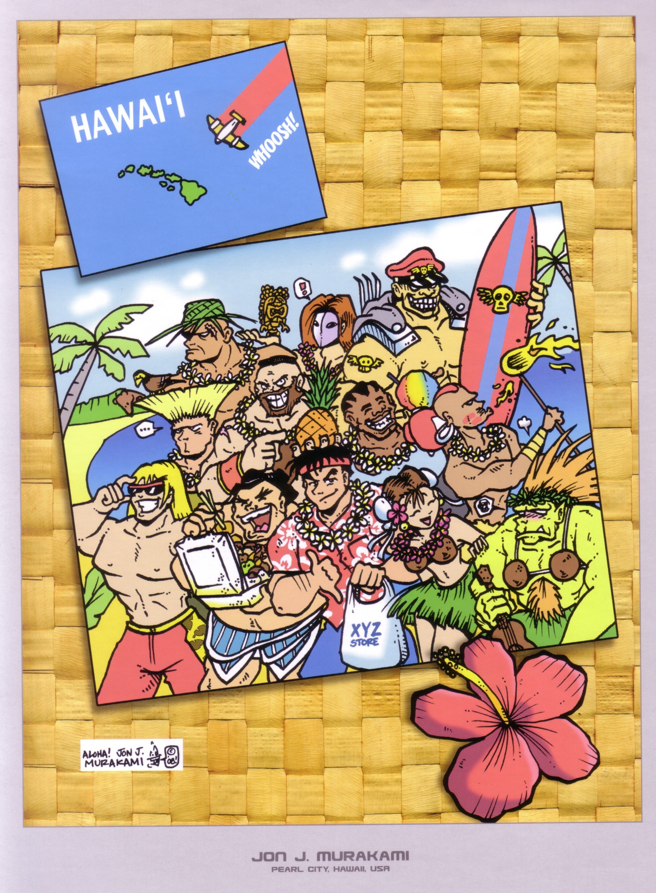 Hawaii-themed comic art