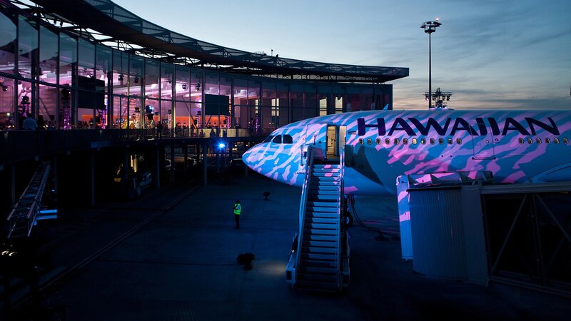 Hawaiian Airlines Plane — Blue, Dramatic