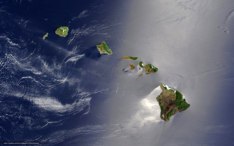 Hawaiian Islands from Space — Blue, Serene