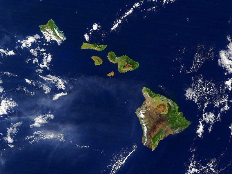 Hawaiian Islands from Space — Blue