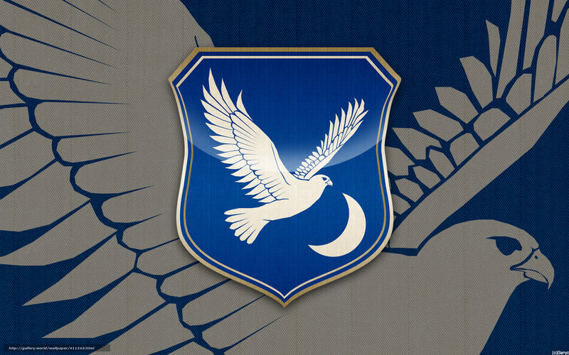 Hawk and crescent emblem
