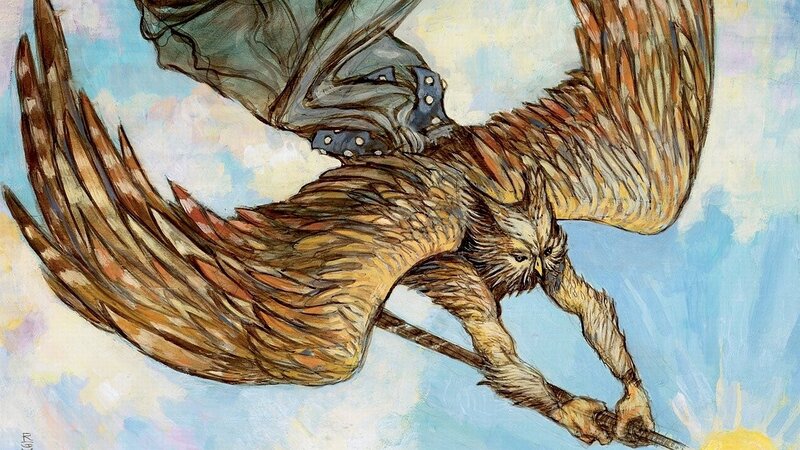 Hawk-like creature in flight