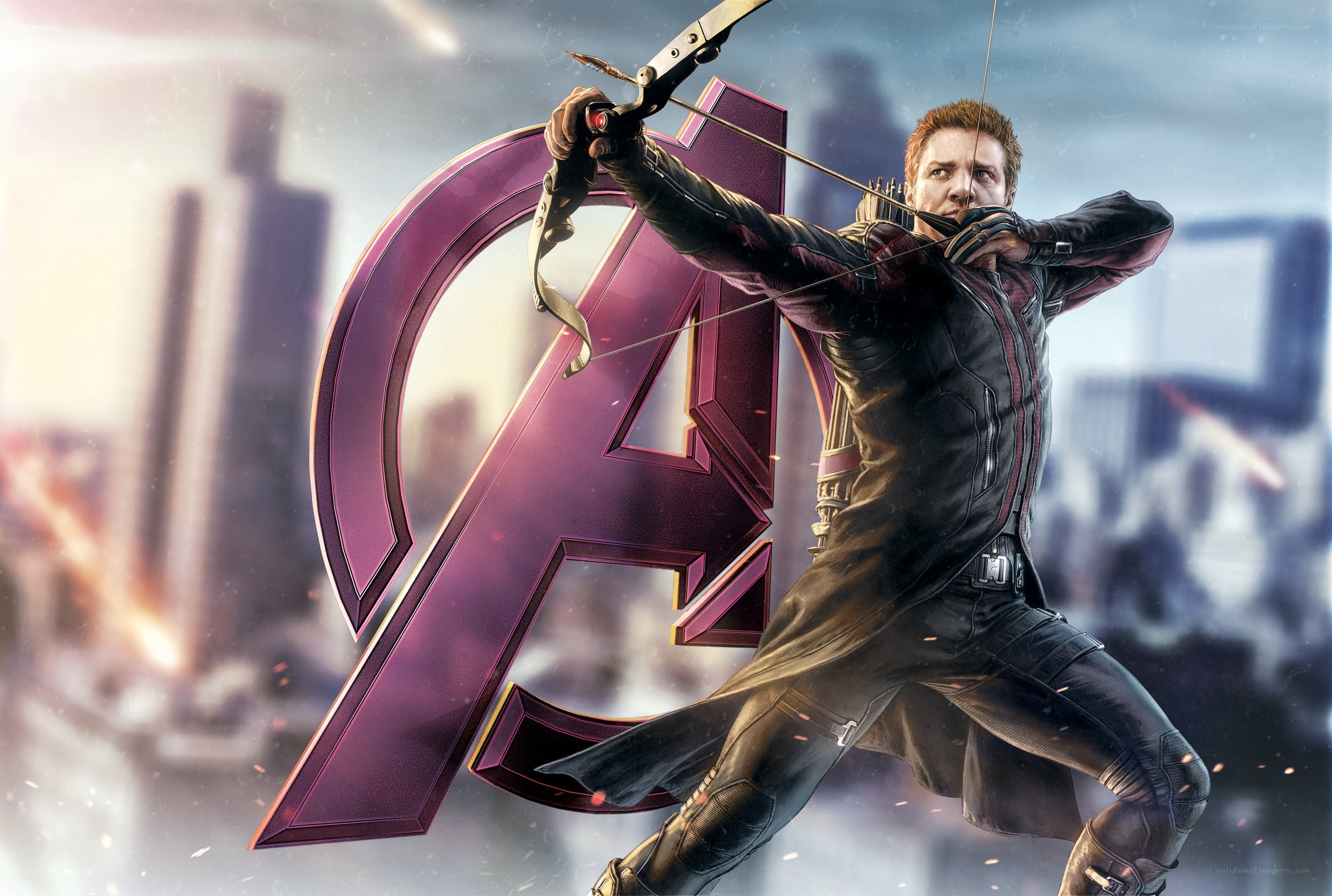Hawkeye aims his bow