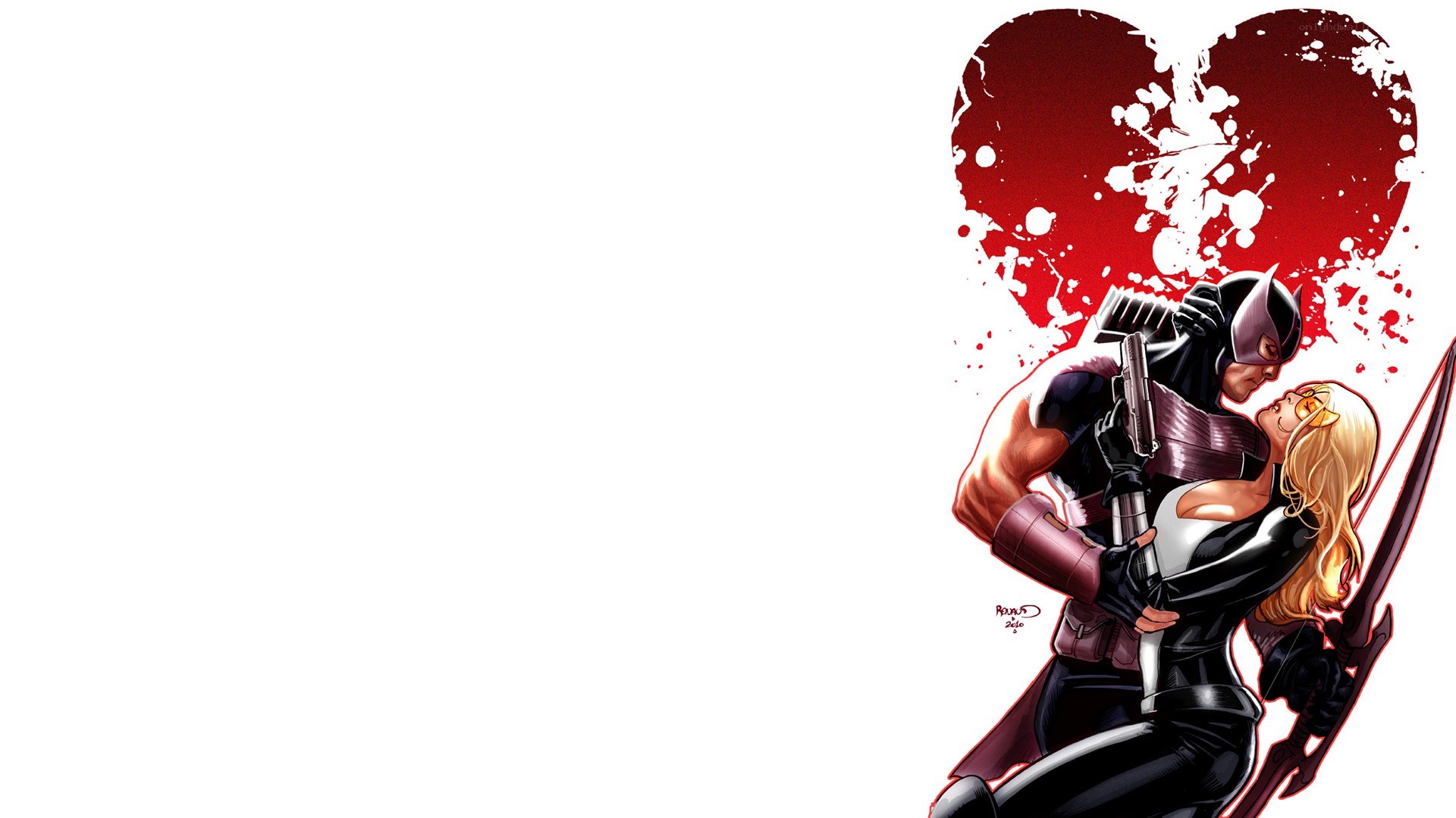 Hawkeye and Mockingbird embrace