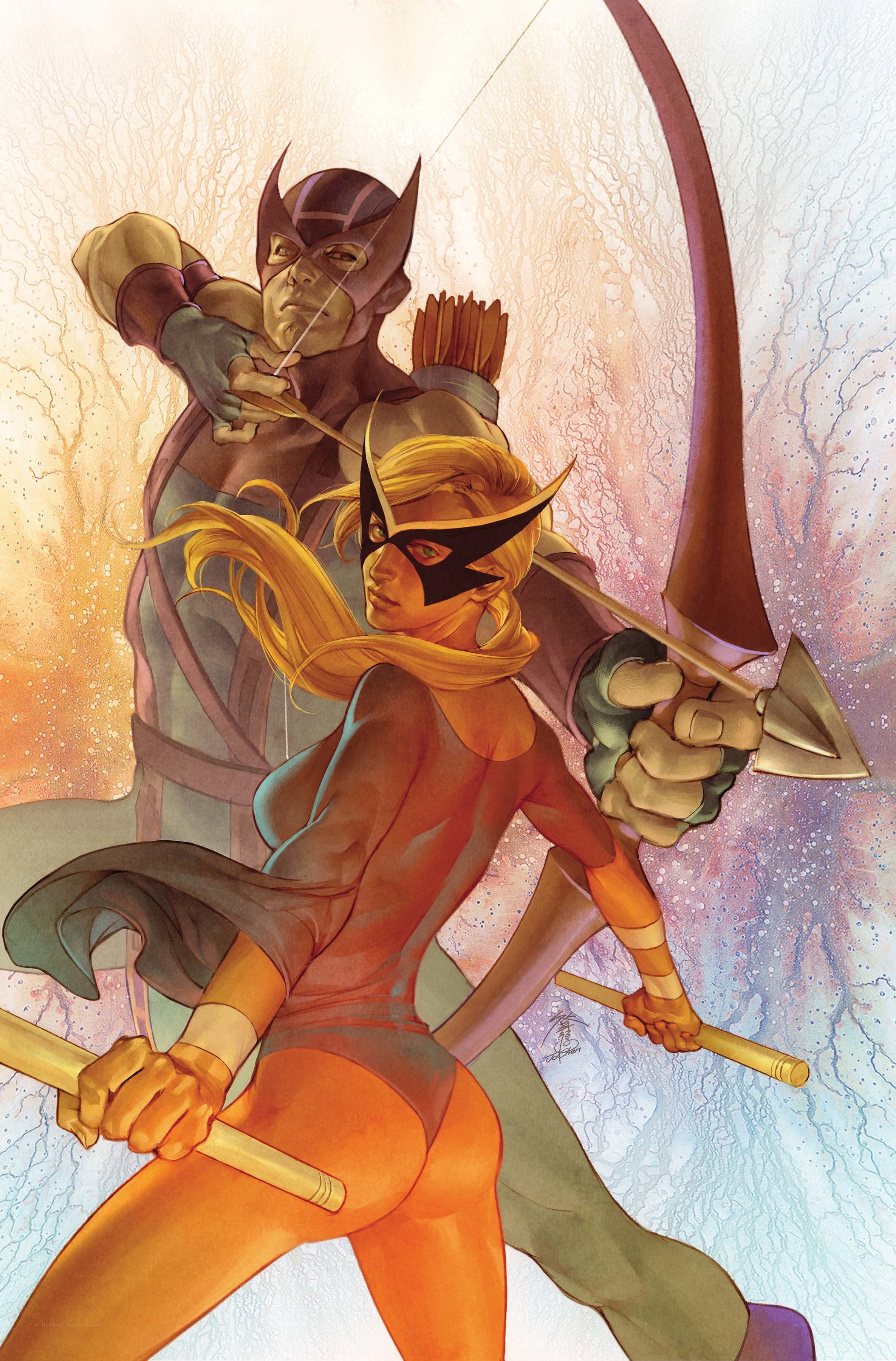 Hawkeye and Mockingbird in action