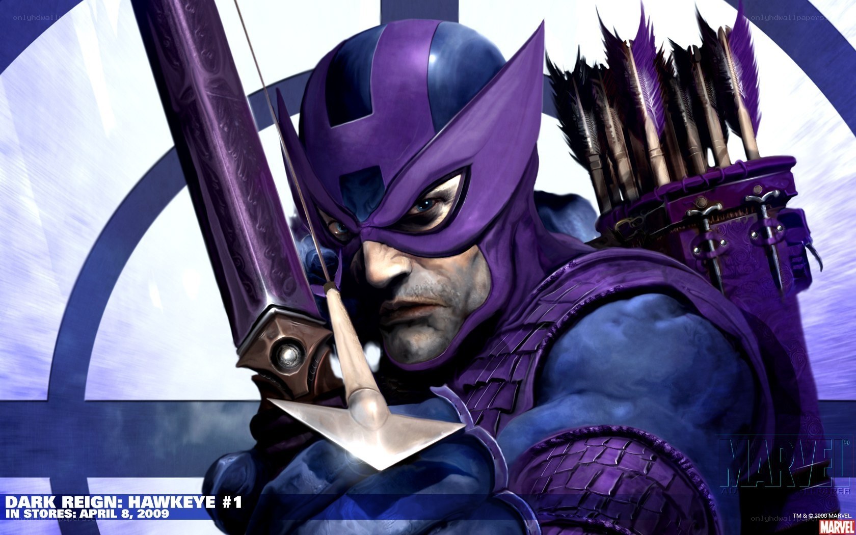 Hawkeye in purple suit