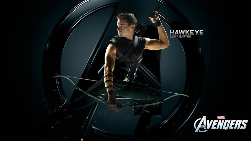 Hawkeye with Bow — Black, Dramatic