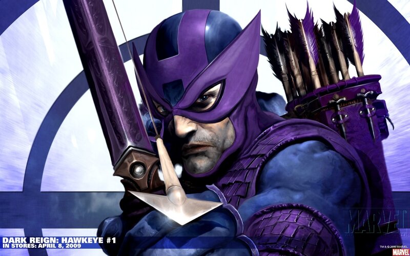 Hawkeye with Bow — Purple, Dramatic