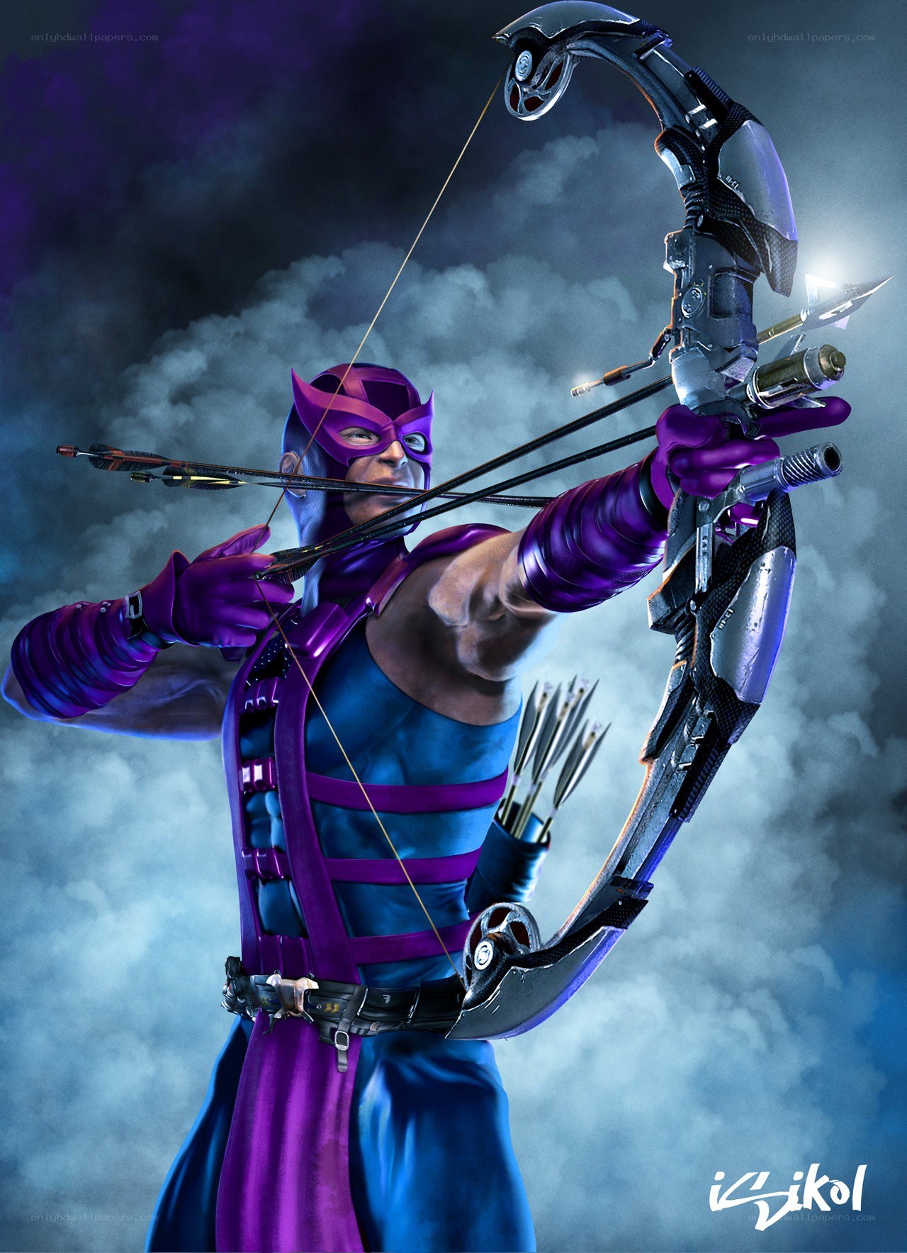 Hawkeye with futuristic bow