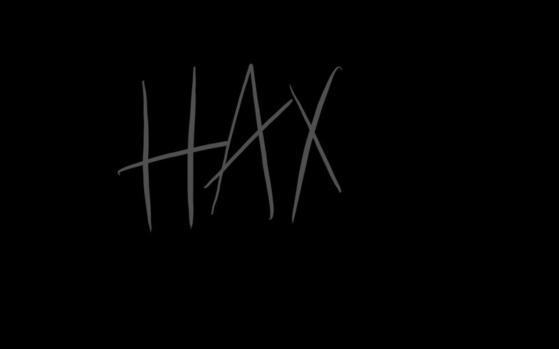 HAX text on black background