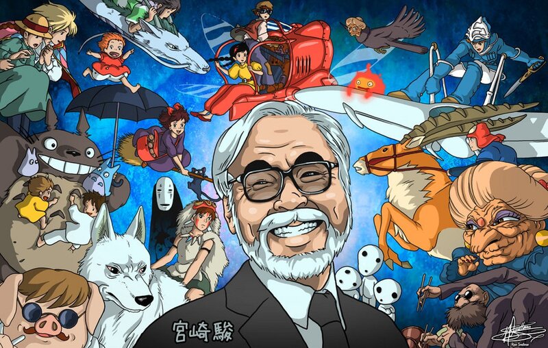 Hayao Miyazaki with Characters