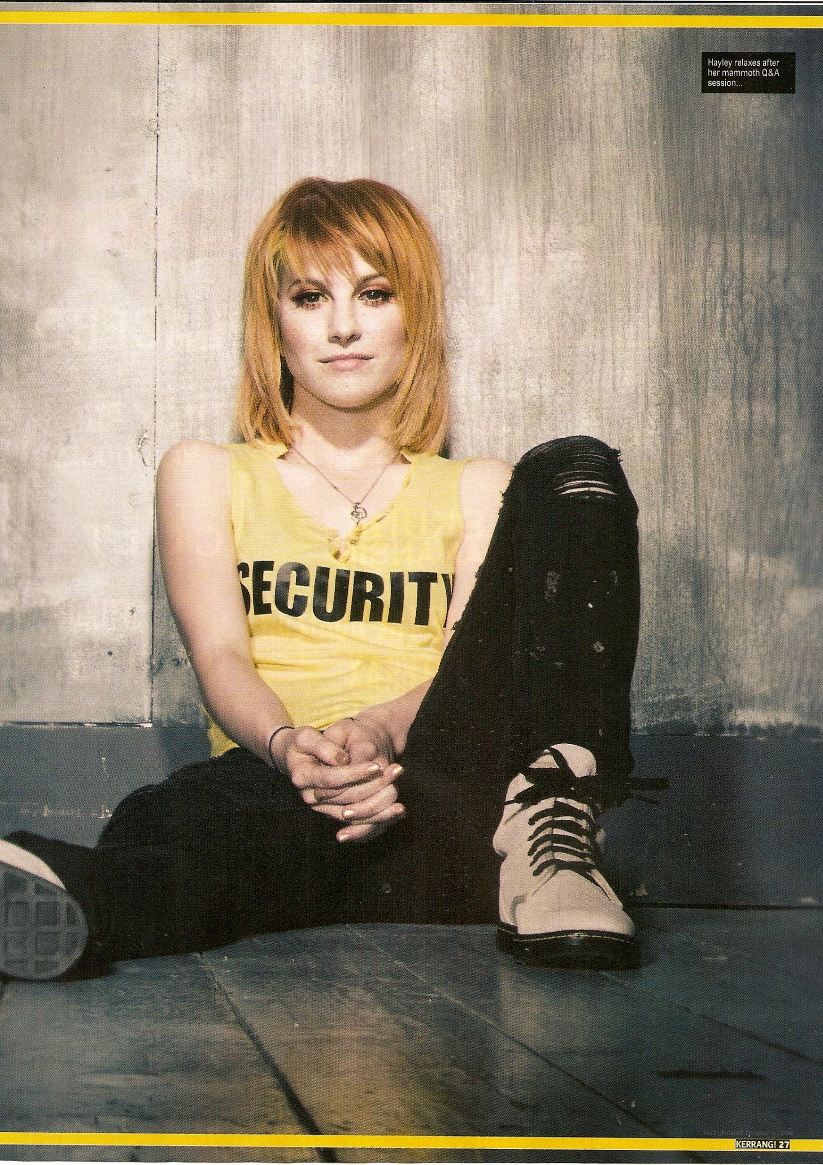 Hayley in security shirt