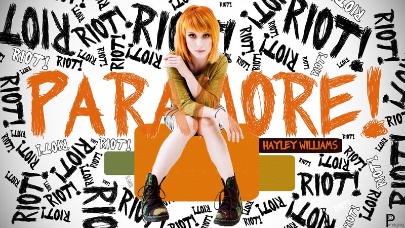Hayley Williams with Paramore text