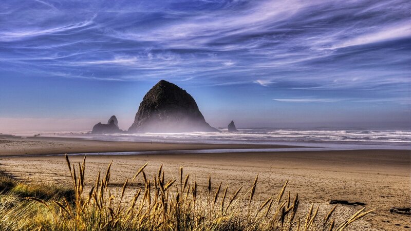 Haystack Rock at Cannon Beach — Blue