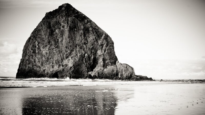 Haystack Rock — Black, Dramatic