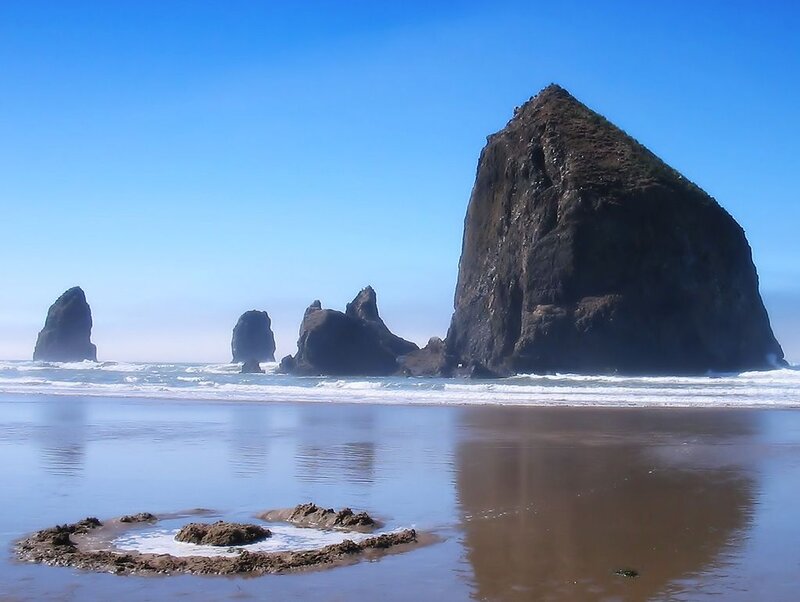 Haystack Rock Formation — Blue, Serene