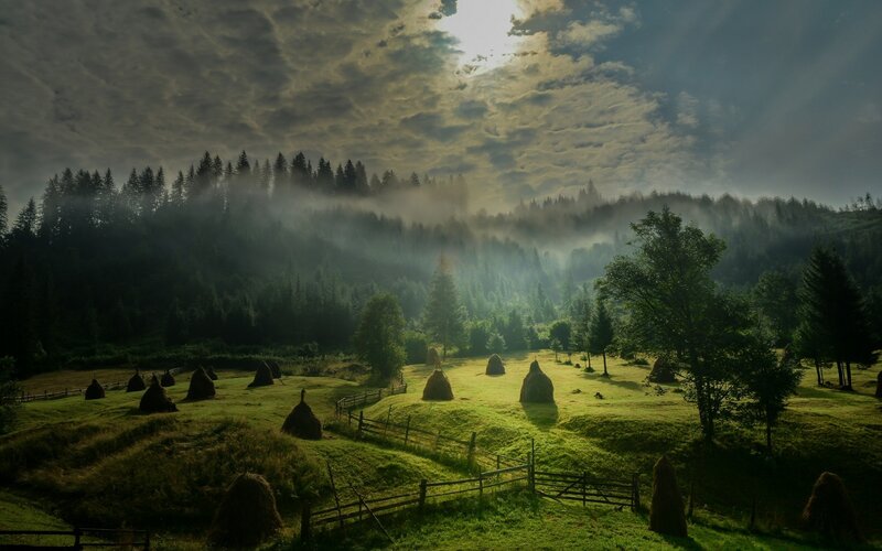Haystacks in a Valley