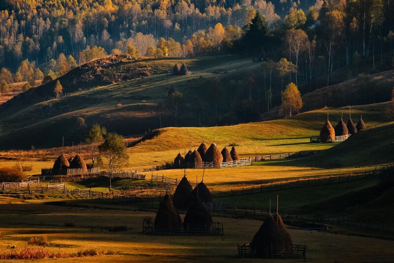 Haystacks on Hills