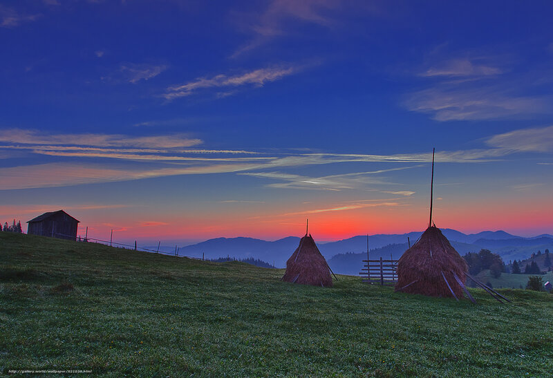 Haystacks on Hillside