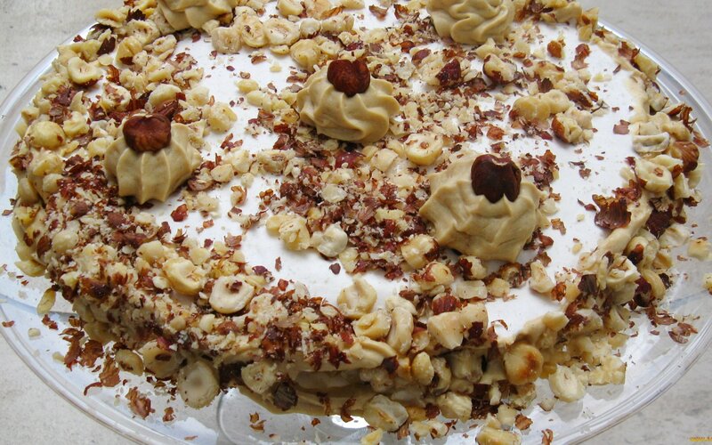 Hazelnut Cake on Platter